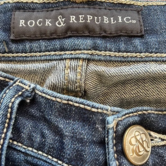 Rock & Republic Dark Blue Jeans with Jeweled Back Pockets - Picture 9 of 11